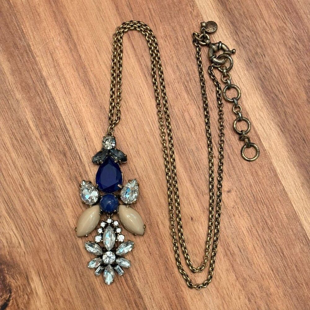 J.Crew | Crystal and Resin Pendant Necklace | 26” Adjustable